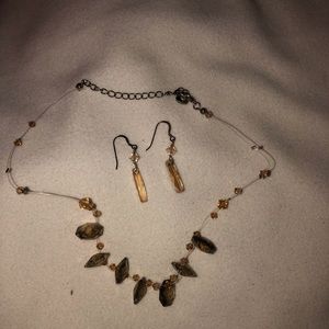 Crystal necklace and earrings